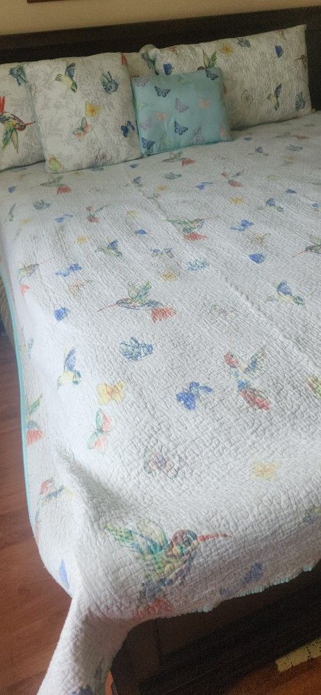 Birds Quilt,5 Pieces Soft Light Weight Microfiber,106×90 Inch