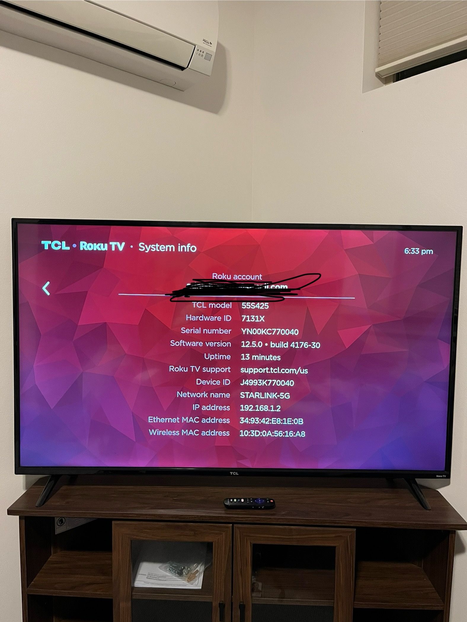 55” TCL Roku TV