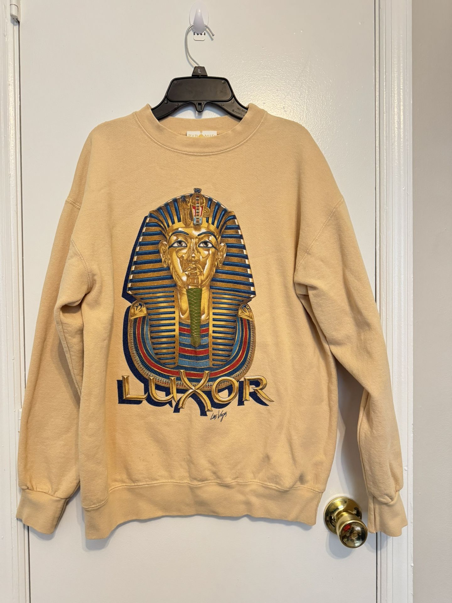 Vintage 90s Luxor Pharaoh Sphynx Egypt Crew Neck Pyramid Sweatshirt Size Medium