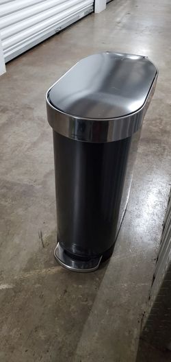 simplehuman 40-Liter Grey Plastic Steel Kitchen Trash Can with Lid