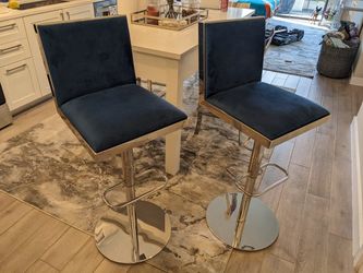 2 Bar Stools Adjustable And Swivel