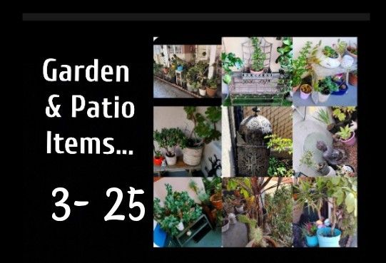 Must Sell ASAP! Plants, Pots, Plant Stands, Small Tables, B