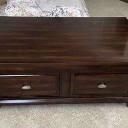 Lift-Top Coffee Table, Dark Wood