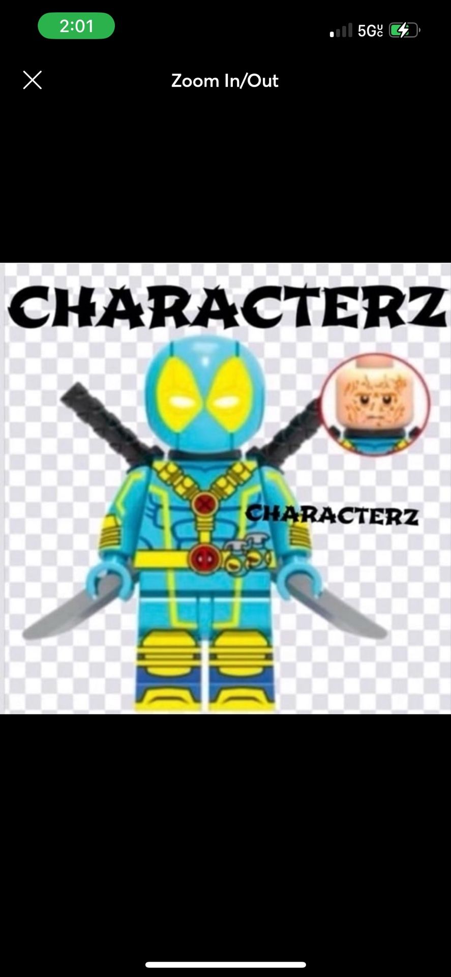 Marvel Blue Deadpool Minifigure