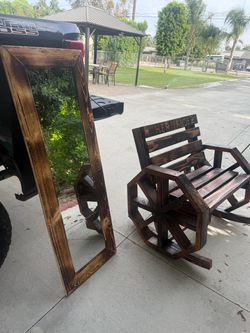 Espejo de madera rustico