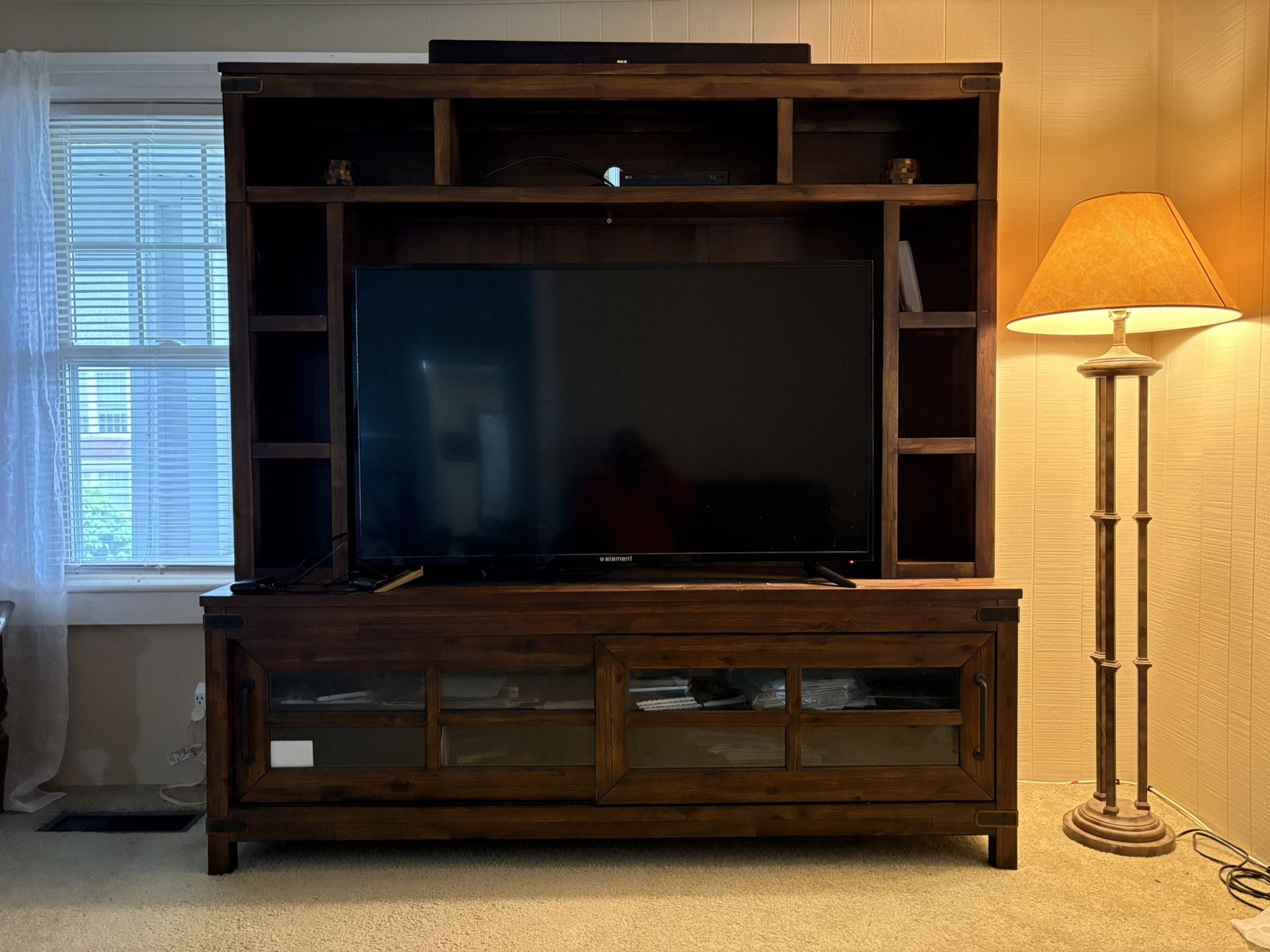 Modern Entertainment Hub (Like New) Mocha Brown Fits Up To 75in TV