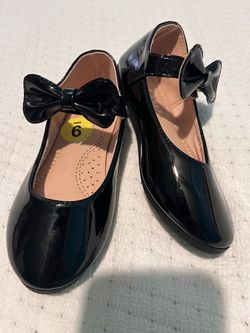 Girls Black Patent Mary Jane Flats Size 6