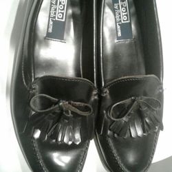 POLO by RALPH LAUREN - Leather Fringe Trim Accent Dress Loafers