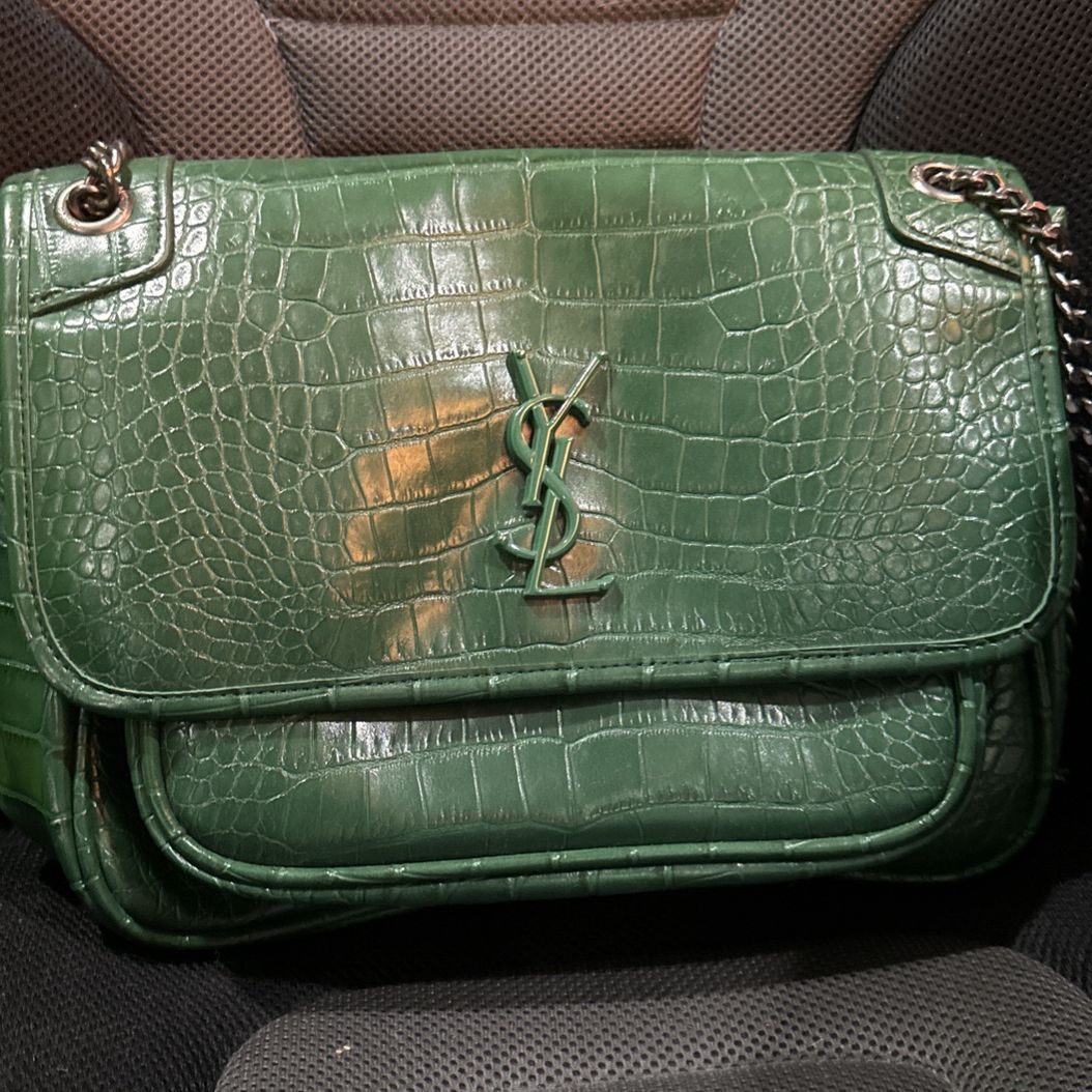 YSL Green Crocodile Bag