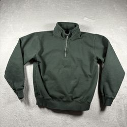 Brandy Melville John Galt  1/4 Zip Women’s L Green Long Sleeve Sweatshirt #2331