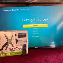 Hisense 50in. Smart Tv with brand new mount