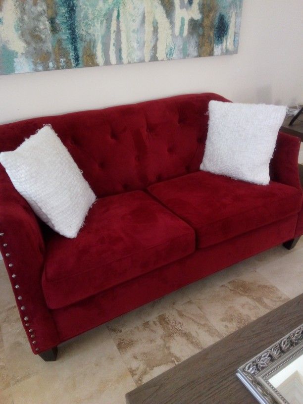 Red Velvet Loveseat