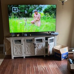 85’ Samsung Smart T.v And Cabinet 