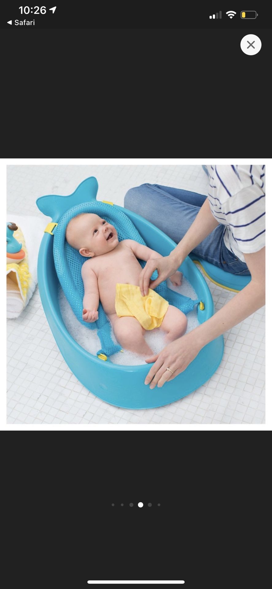 SKIP HOP Moby Smart Sling 3-Stage Tub in Grey- Baby Kids’ Infant Bathtub Bath 