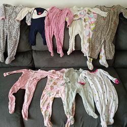 Baby Girl 6mos-18mos Sleepers And Outfits 