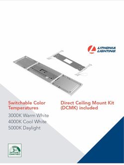 Lithonia Lighting 2x2 LED Flat Panel Light, 3300 Lumens, 3500K/4000K/5000K CPANL 2 Ft. x 2 Ft. LED Light Panel, Ceiling Lighting Fixture, 3-in-1 Switc