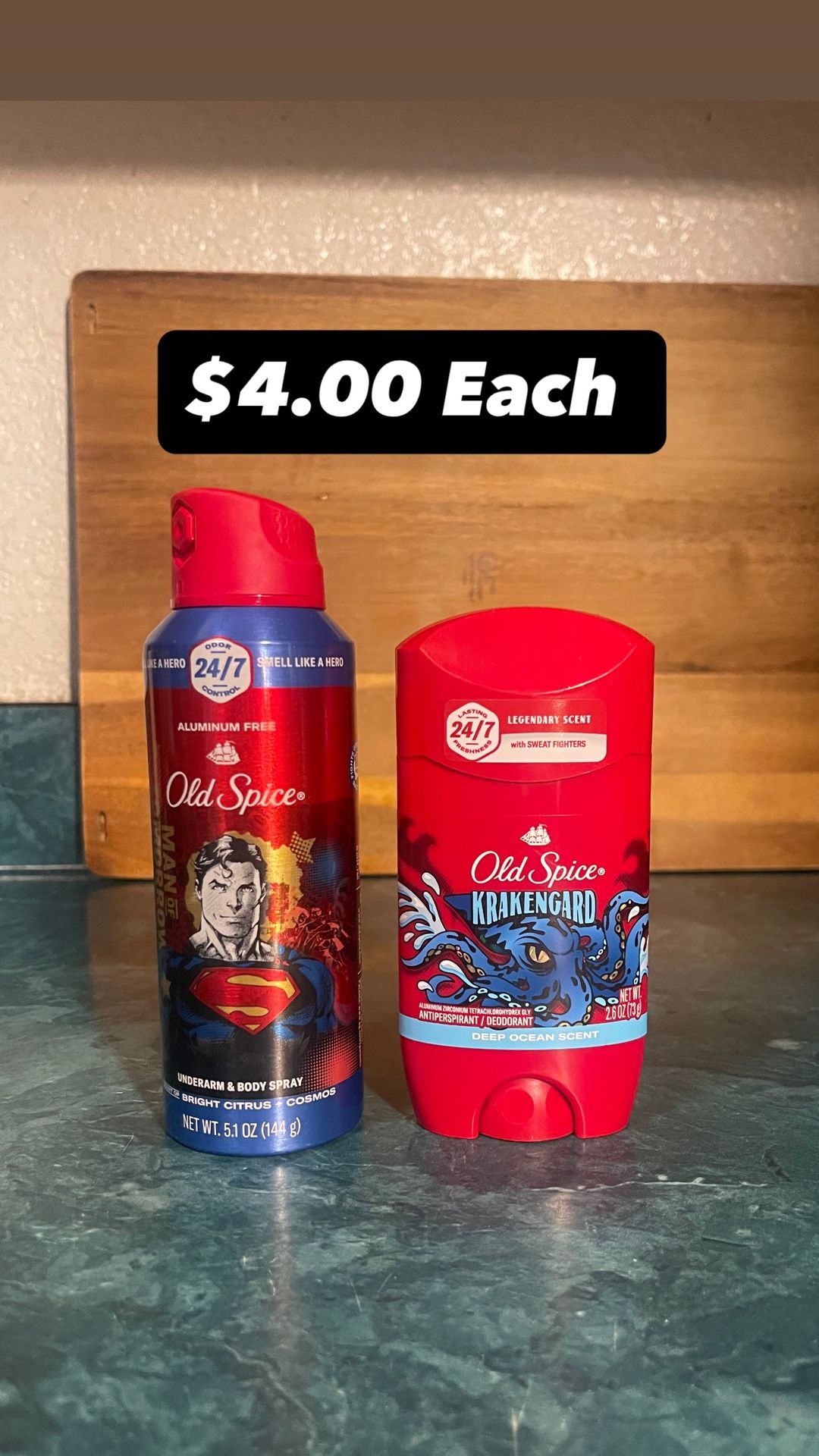 Old Spice Deodorant $4.00 Each