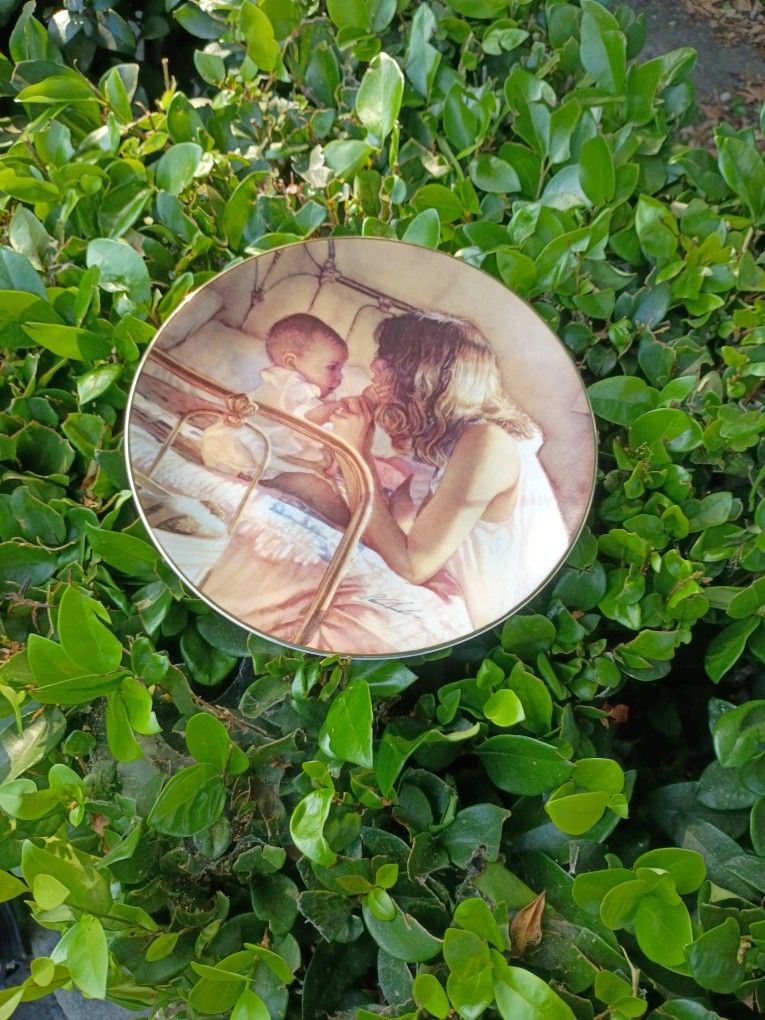 Beautiful Collector's Plate - Mother And Child Bond Heartland Collection Limited Edition .