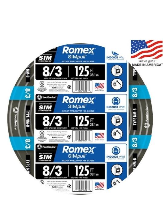 8-3  Romex 250'