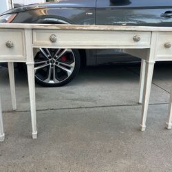 Beautiful Antique White Desk – Solid Wood – $150