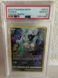 Sleeping Mew GG10/GG70 Crown Zenith Galarian Gallery FA Pokemon Card PSA 10