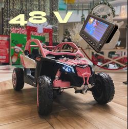 48v Can Am Razor Ride On Toy Touch TV 4 X 4 Rubber Tires Leather Seat
