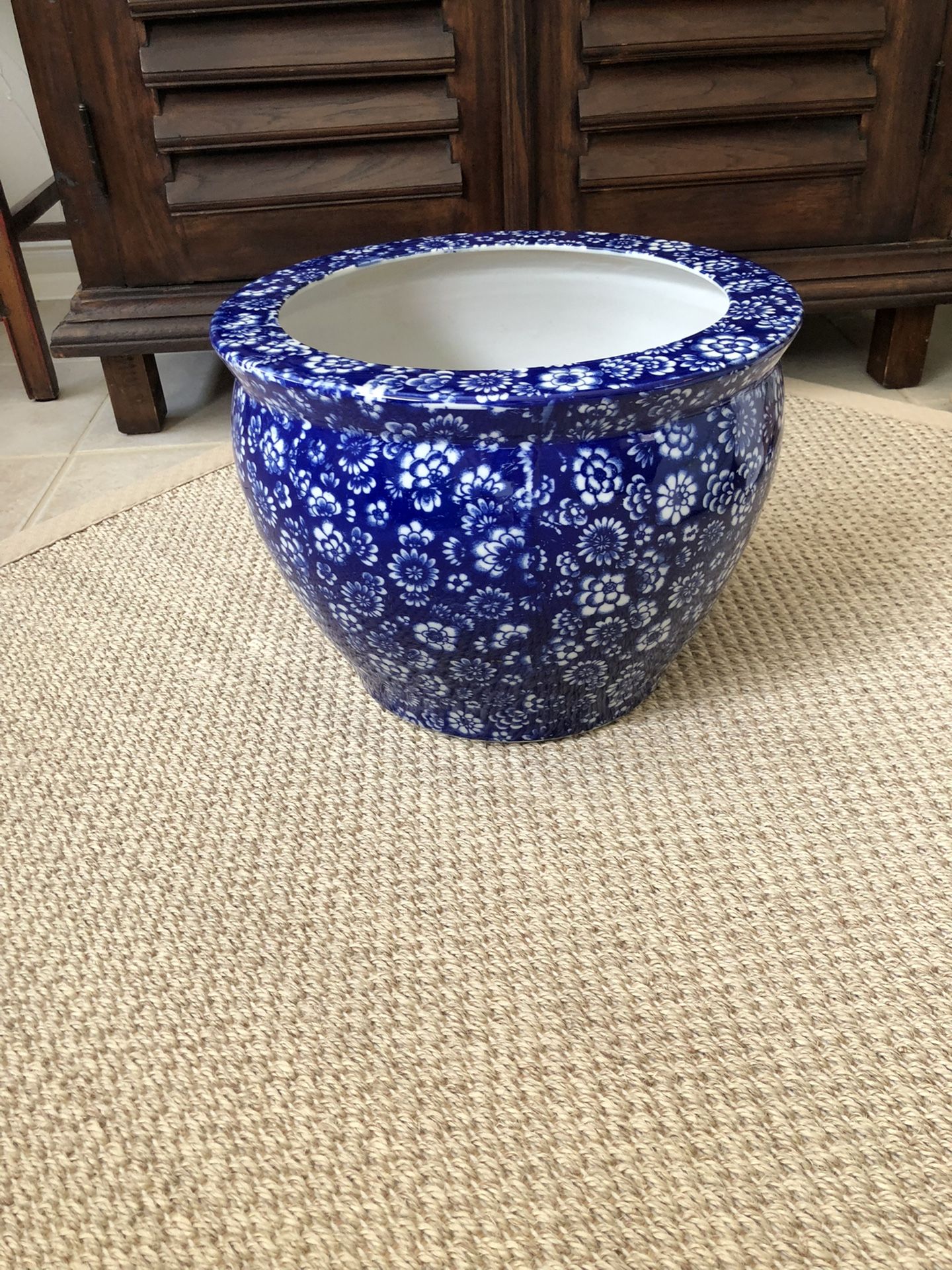 Blue And White Garden Pot