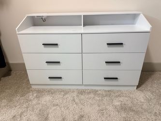 6-Drawer Dresser w/ LED Lights and USB Plug