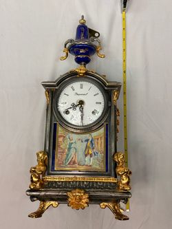 Imperial Ornate Mantel Clock with Cobalt Blue Porcelain