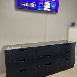 Black 9 Drawer Dresser 