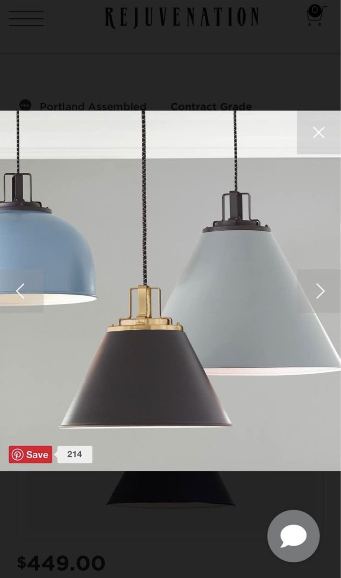 Rejuvenation Butte Cone Pendant Light, 18”