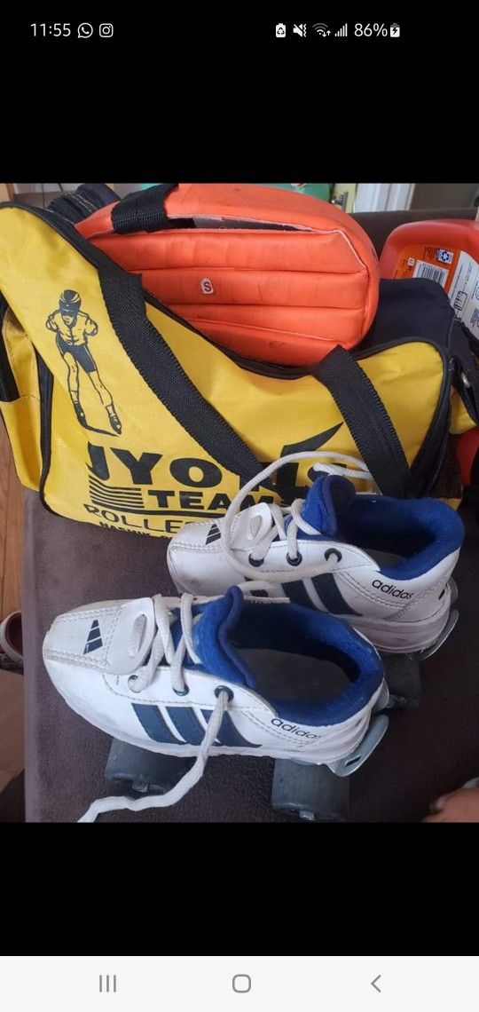Toddler 7c-9c Roller Skates W Protective Gear