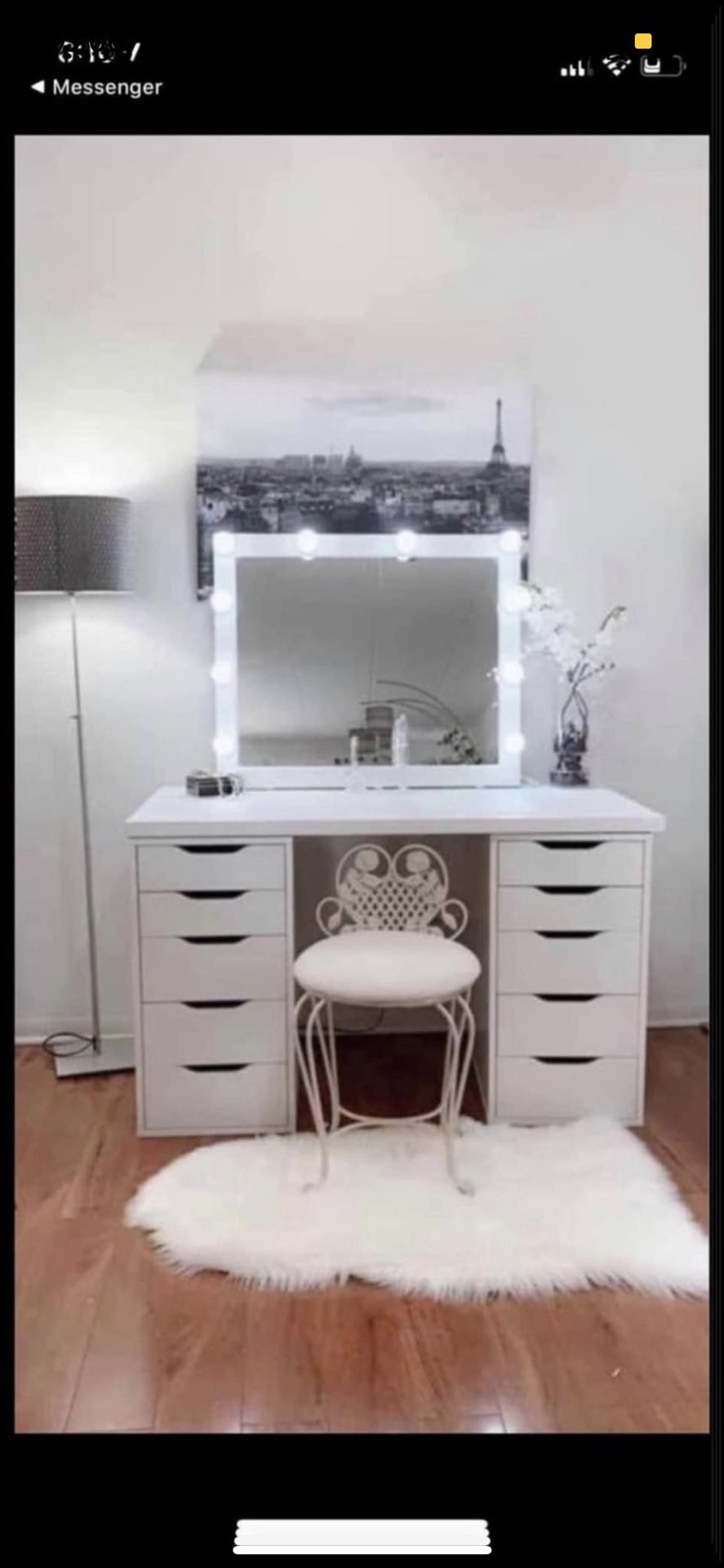 NEW Gorgeous vanity makeup table 10 drawers with large hollywood mirror all new 📦