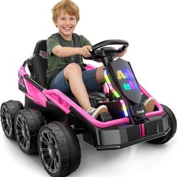 24V Ride on Car for Kids Aged 3-12, No Height Limit, 4WD All-Terrain Ride On with Remote Control, 6-Wheel Stability, Metal Frame Protection, Max 5Mph,