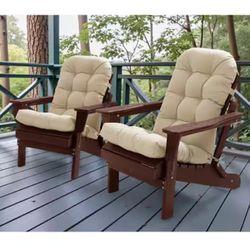 50 in. x 20 in. 2-Piece Sunbrella Outdoor Adirondack Chair Cushion in Champagne
