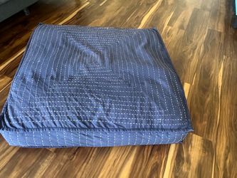 35”x35 “x 8 inch square kids play pillow This is from the Dip Dye Denim Teepee Cushion with removable Cover by The Land of Nod,