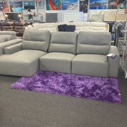 NEW ARRIVAL🚨Stunning Top Grain Genuine Leather Power Reclining Sectional 