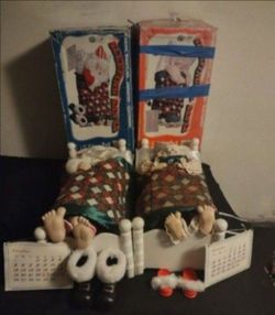 Mister and Mrs. Santa Claus, true collectible From the 1980s , still with the original boxes will not separate firm