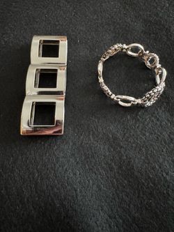 Silver tone stretch bracelets (2)