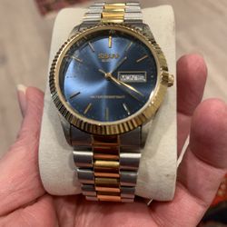 SHARP WATCH-day & date BLUE FACE