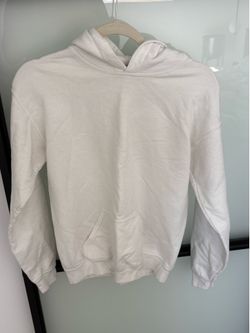 White Pullover Hoodie with Kangaroo Pocket