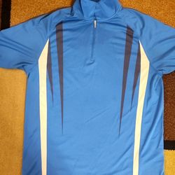 Blue Large Nike Dri-FIT Collared Shirt