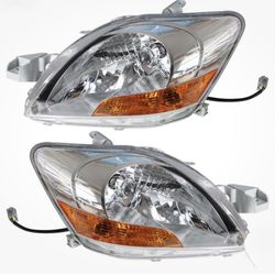Toyota Yaris Sedan Headlights (2007–2011) — Left & Right Pair, No Bulbs
