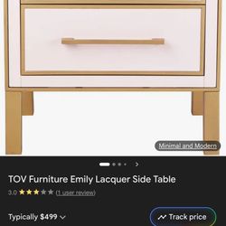 Selling 2(two) TOV Furniture Emily Lacquer Side Tables