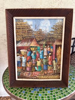 Vintage Haitian Oil Painting