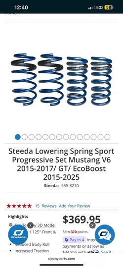 Steeda Lowering Sport Progressive Set, Mustang 2015-2021