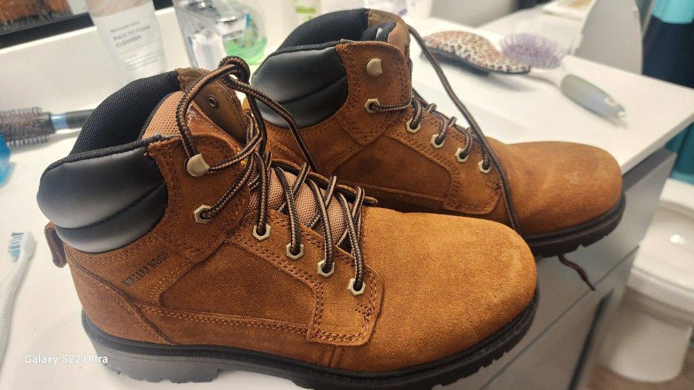 Waterproof Men 6" Soft Toe Work Boots 9.5W