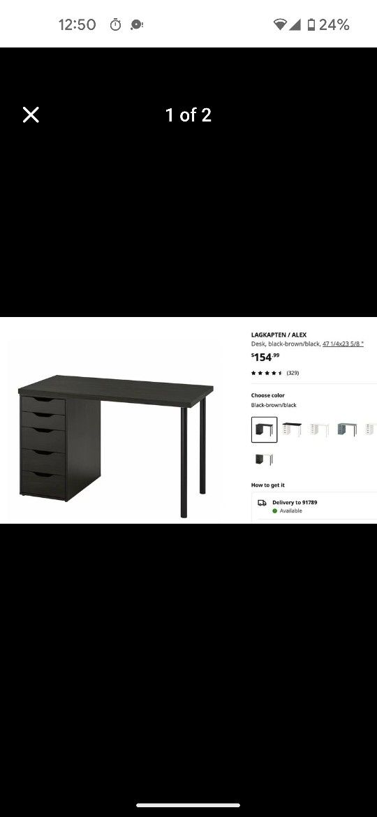 Ikea desk with alex drawer w/ 2 shelves - must pick up today
