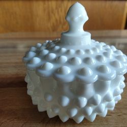 Fenton Hobnail  Milk Glass Trinket/ Candy Dish