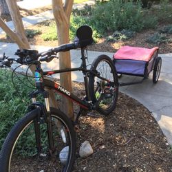 Haro 26” with Trailer, Siren, Mirror, Light, Phone Holder, Seat Cushion, Flat Protectors, and more